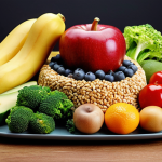 **

"A balanced meal featuring colorful fruits, vegetables, and whole grains, emphasizing healthy and delicious eating habits, presented in a visually appealing, appetizing manner."

**