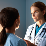 A wellness coordinator attentively listening to a client, symbolizing empathy and personalized care, with a glowing aura representing positive change and growth.