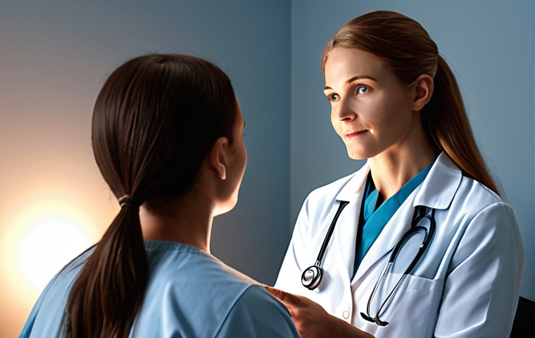 A wellness coordinator attentively listening to a client, symbolizing empathy and personalized care, with a glowing aura representing positive change and growth.