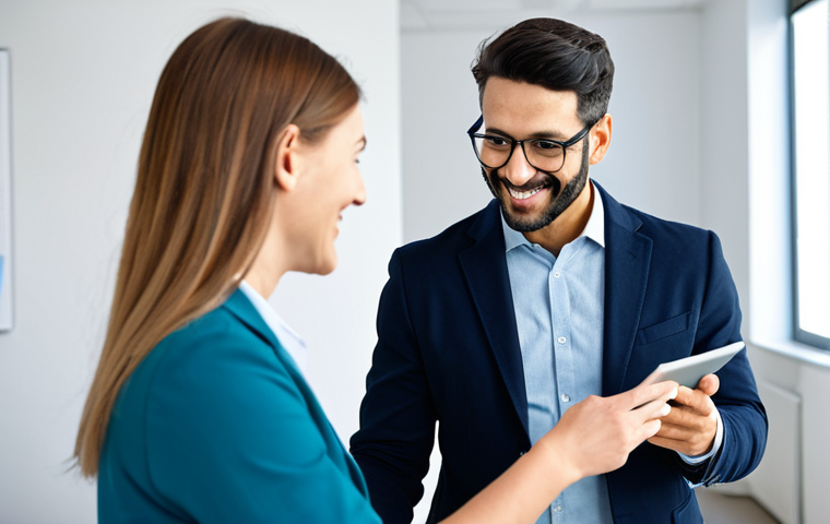 **
"A friendly and professional Well-being Coordinator, fully clothed in modest business casual attire, consulting with a client in a bright, modern office. The coordinator is pointing to a personalized wellness plan on a tablet. Focus on creating a positive and supportive atmosphere. Safe for work, appropriate content, perfect anatomy, natural proportions, professional setting, well-formed hands, proper finger count, healthy lifestyle concept, family-friendly."
**