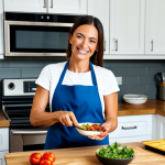 웰빙코디네이터와 소셜미디어 마케팅 - **

A wellness coordinator creating a short-form video about healthy recipes in a bright, modern kit...