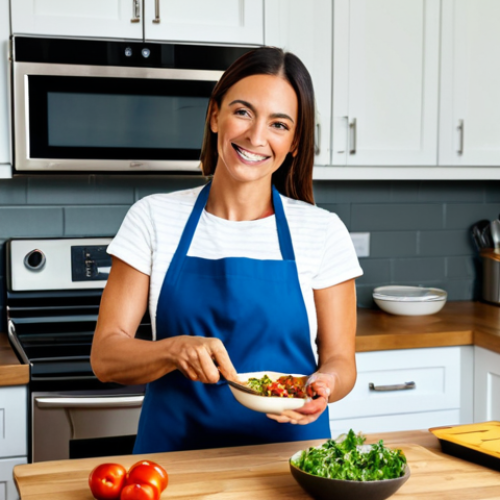 Home 16 웰빙코디네이터와 소셜미디어 마케팅 - **
A wellness coordinator creating a short-form video about healthy recipes in a bright, modern kit...