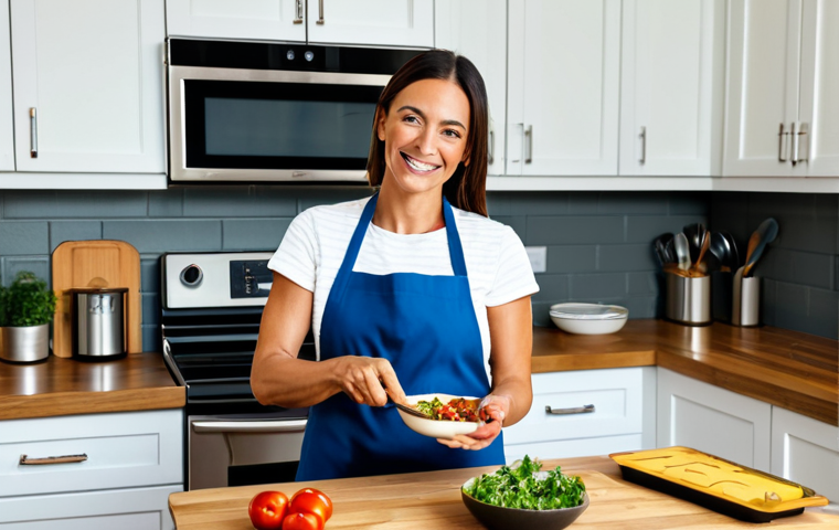 웰빙코디네이터와 소셜미디어 마케팅 - **

A wellness coordinator creating a short-form video about healthy recipes in a bright, modern kit...